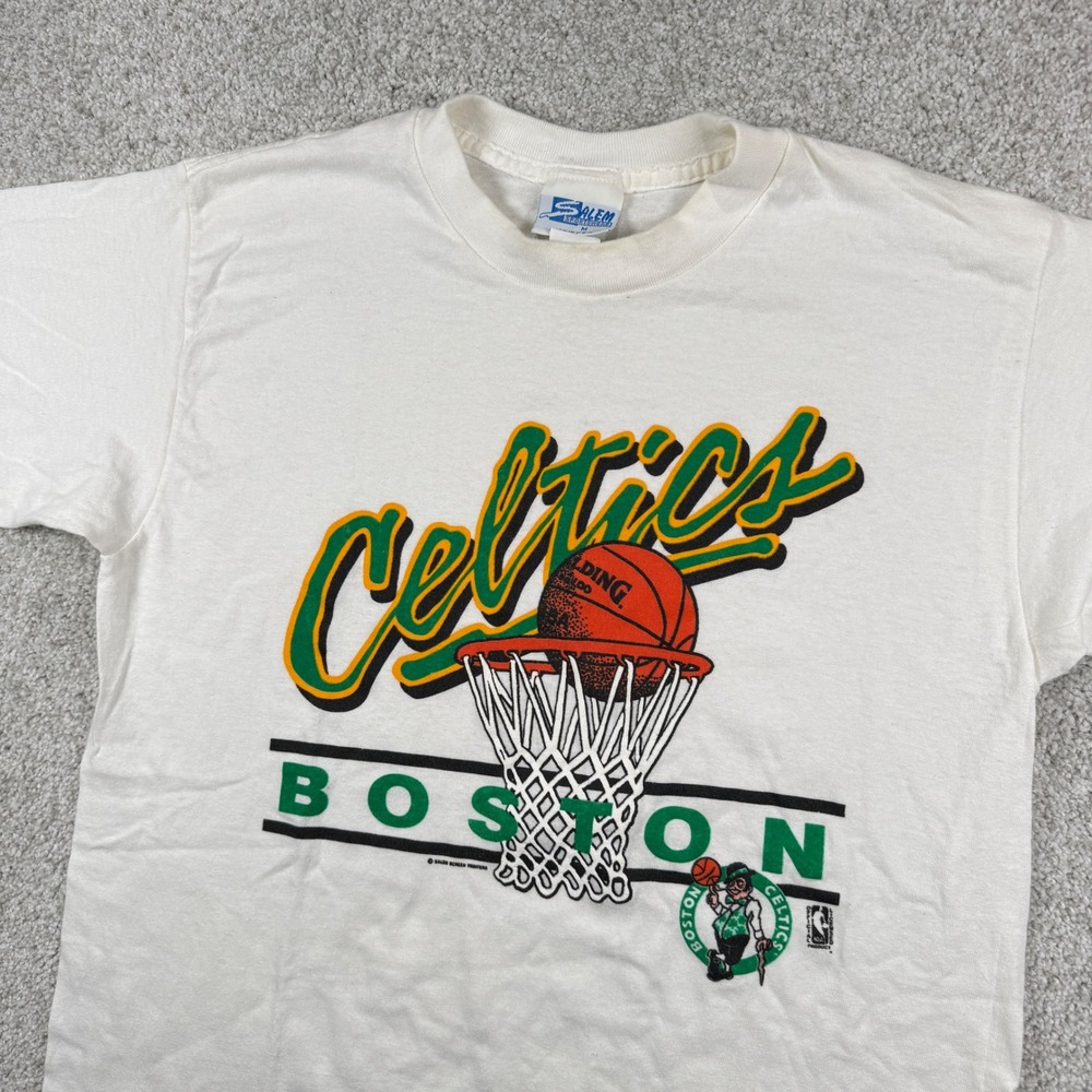 Salem Sportswear T-Shirt Men M White Boston Celtics Vintage NBA Graphic Tee